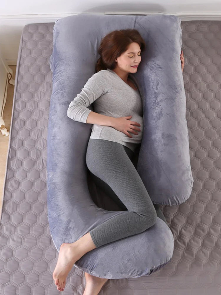 6.6lb J Pregnancy Pillow for Pregnant Women Sleep Nursing Maternity Full Body Support for Back Belly Hip Leg Cover / PP Cotton