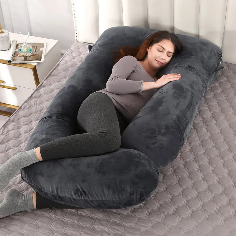 6.6lb J Pregnancy Pillow for Pregnant Women Sleep Nursing Maternity Full Body Support for Back Belly Hip Leg Cover / PP Cotton