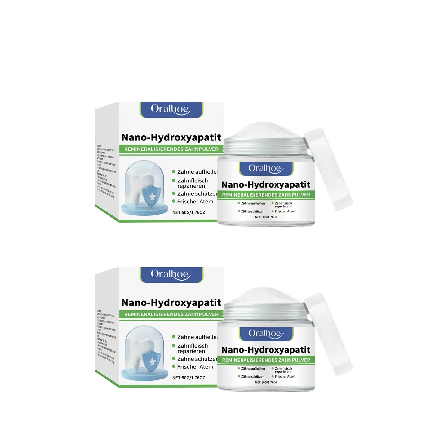 Hydroxyapatite Teeth Whitening Powder Brighten Yellow Teeth Stain Removal Cleaning Oral Hygiene Gum Care Bleaching Tooth Powder
