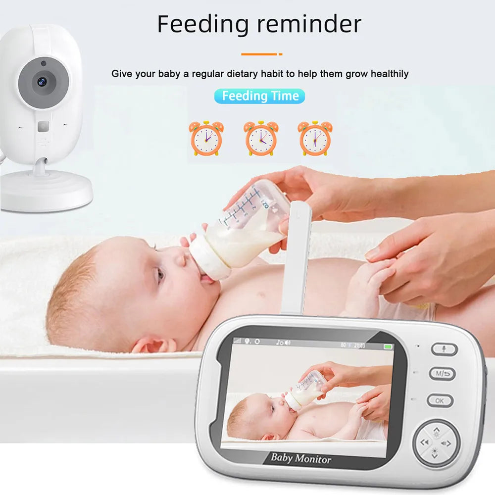 Baby Monitor 3.5 inch Wireless Video Night Vision Temperature Monitoring No WiFi Two Way Audio Talk Baby Nanny Security Camera