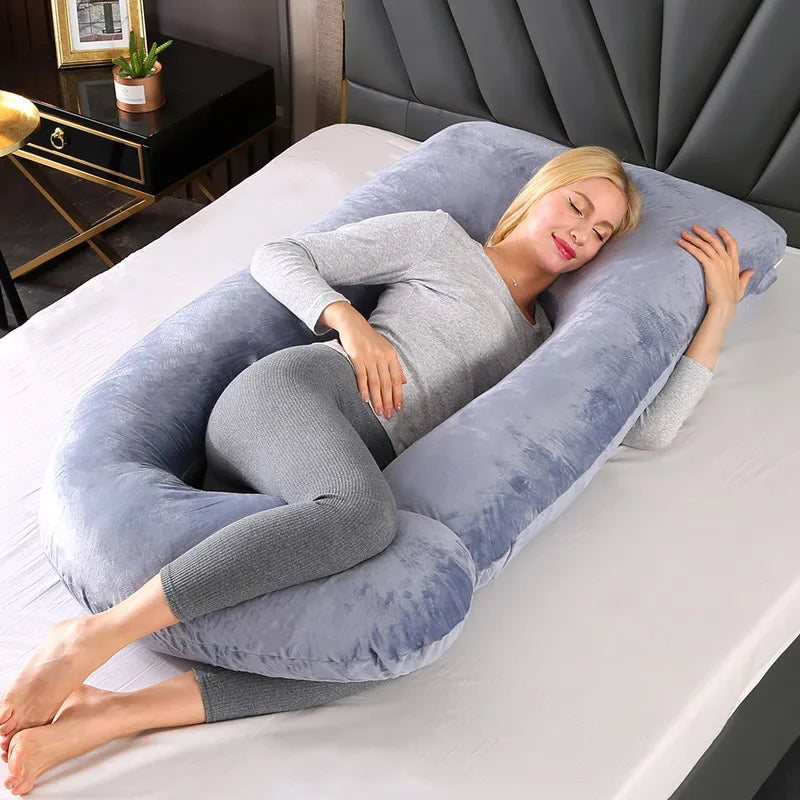 6.6lb J Pregnancy Pillow for Pregnant Women Sleep Nursing Maternity Full Body Support for Back Belly Hip Leg Cover / PP Cotton