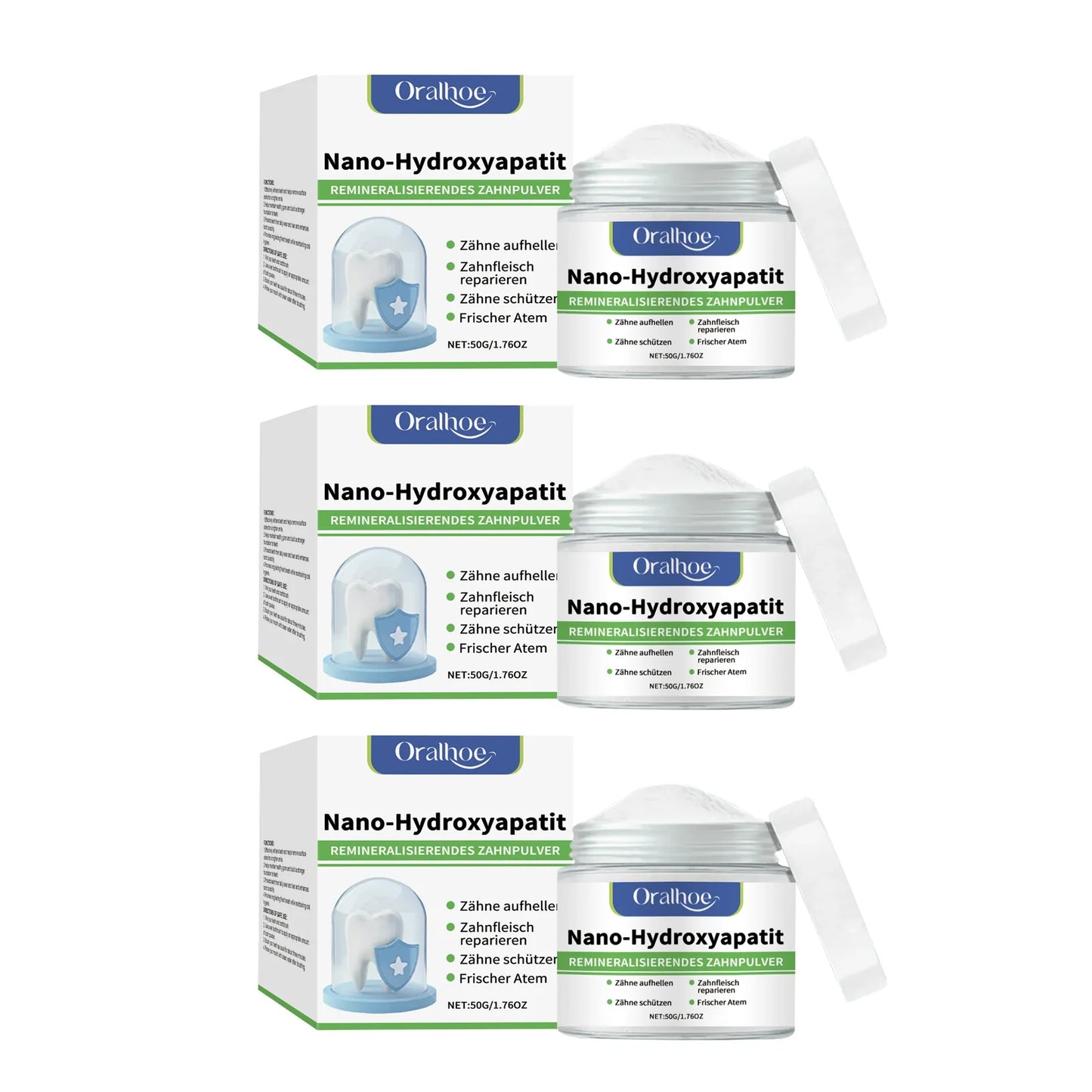 Hydroxyapatite Teeth Whitening Powder Brighten Yellow Teeth Stain Removal Cleaning Oral Hygiene Gum Care Bleaching Tooth Powder