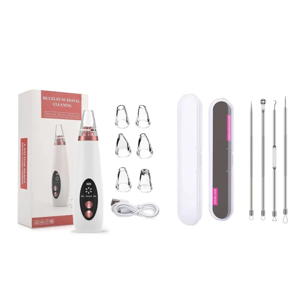 Facial Blackhead Remover 3 Suction Modes Vacuum Pore Face Cleansing Beauty Machine USB Rechargeable Nose Acne Extractor Tool