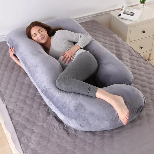 6.6lb J Pregnancy Pillow for Pregnant Women Sleep Nursing Maternity Full Body Support for Back Belly Hip Leg Cover / PP Cotton