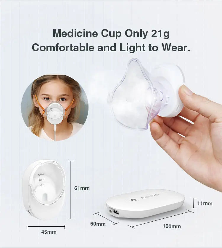 Mute mesh medical spray, portable asthma inhaler, children's atomizer, mini humidifier, headworn spray