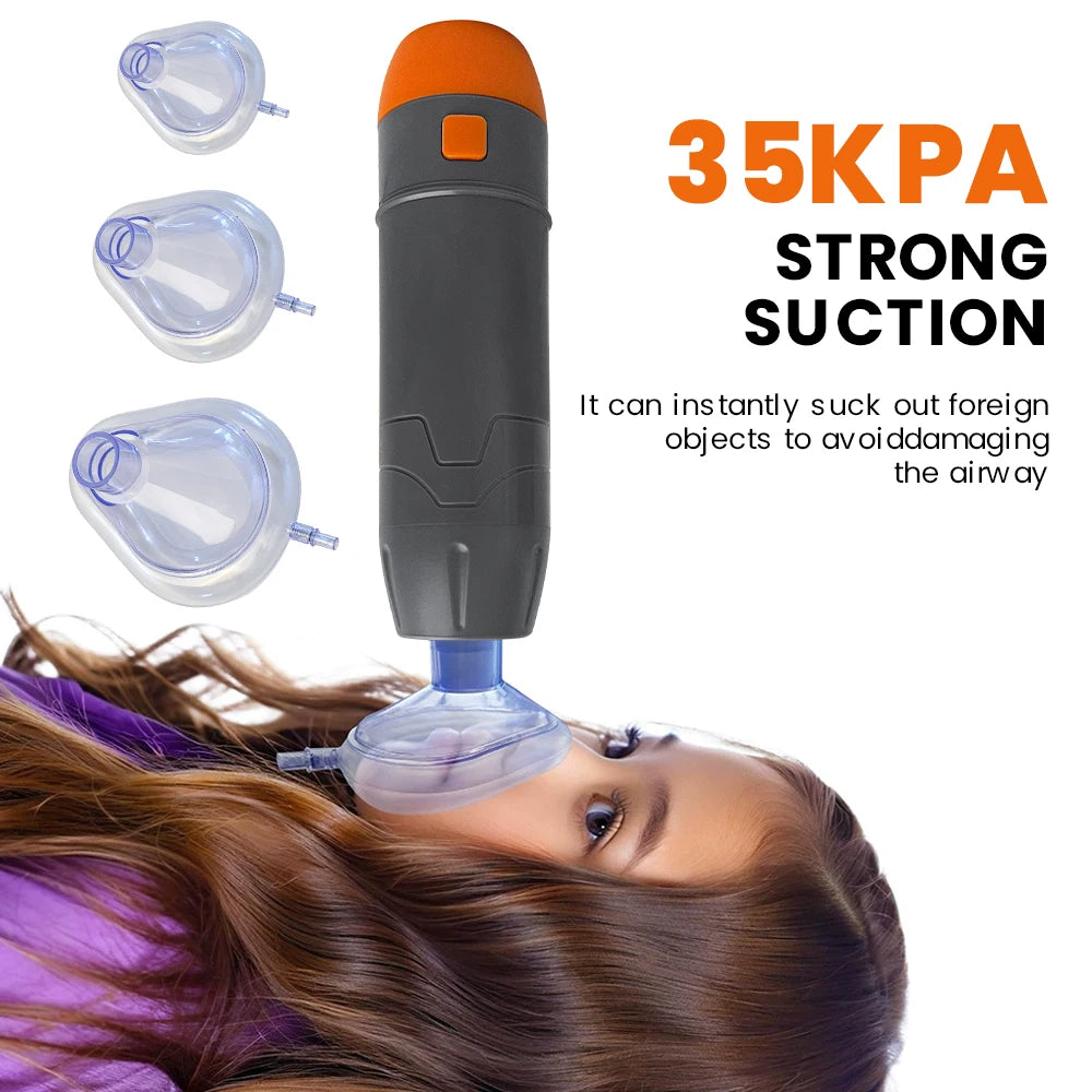 First Aid Anti Choking Rescue Device Automatic CPR for Adults Kids with 3PCS Sizes Masks Home Airway Assist Emergency Kit