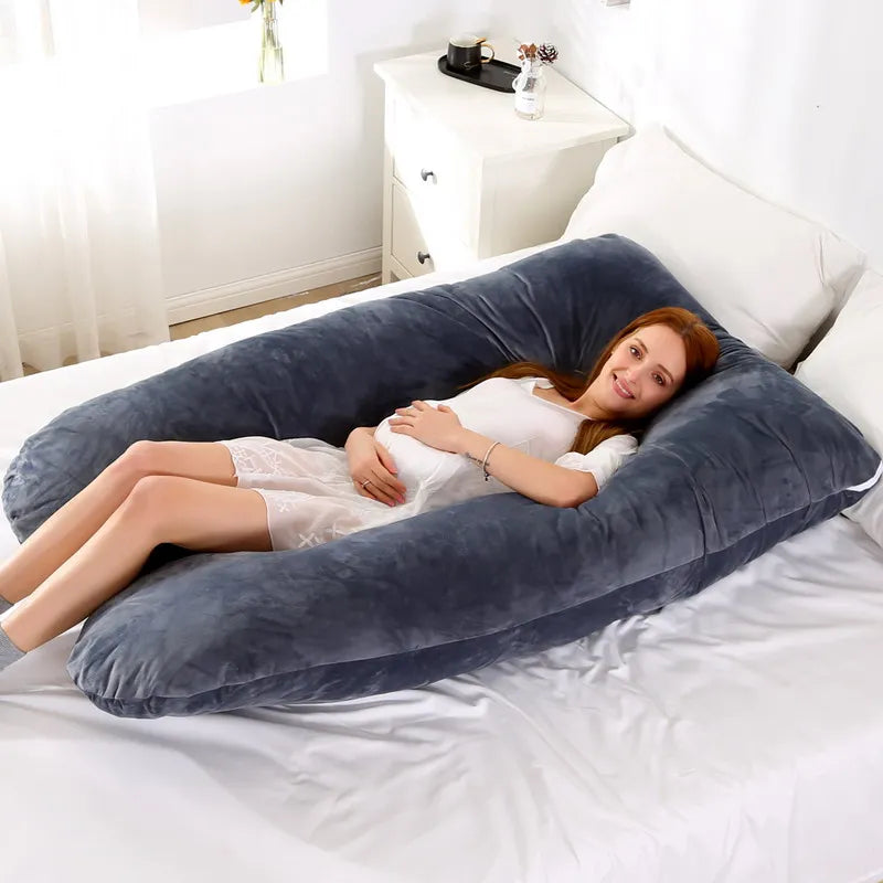 6.6lb J Pregnancy Pillow for Pregnant Women Sleep Nursing Maternity Full Body Support for Back Belly Hip Leg Cover / PP Cotton