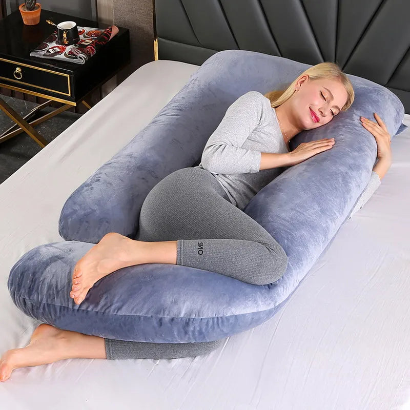 6.6lb J Pregnancy Pillow for Pregnant Women Sleep Nursing Maternity Full Body Support for Back Belly Hip Leg Cover / PP Cotton