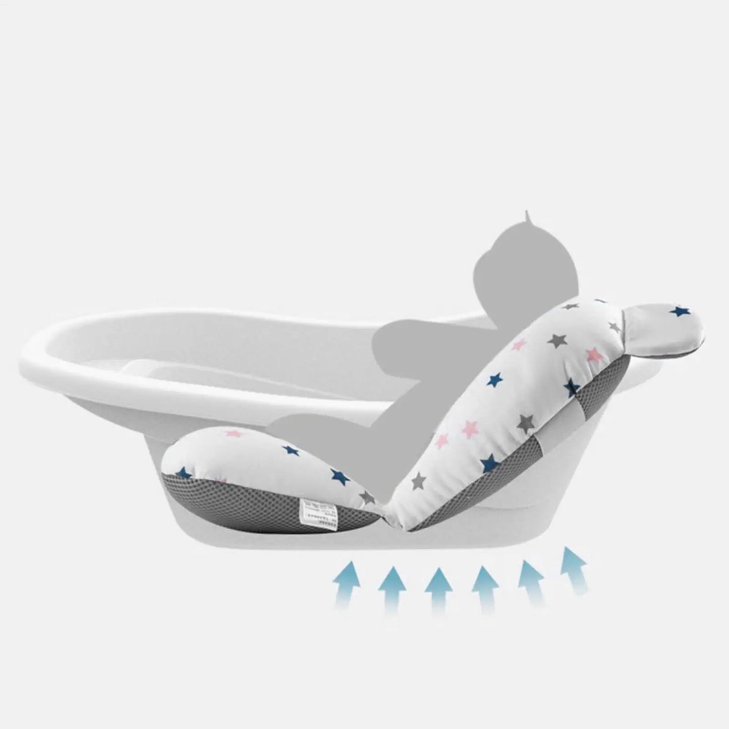 Baby Bath Cushion For Tub Adjustable Anti-skid Support Pillow For Bathtub Baby Care Supplies NewbornEssentials With Buckles And