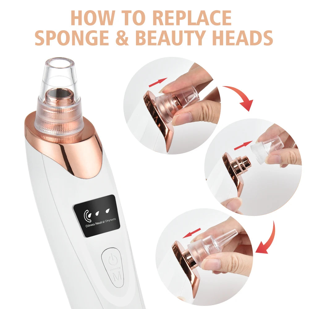 Blackhead Remover Pore Acne Pimple Removal Face T Zone Nose Cleaner Vacuum Suction Facial Diamond Beauty Clean Skin Oil Dirty