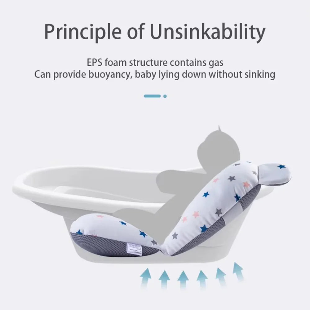PANGDUBE Baby Bathtub Pad Ajustable Bath Support Seat Newborn Bathing Cushion 0~1 Year Old Baby Bathtub Floating Seat for Shower