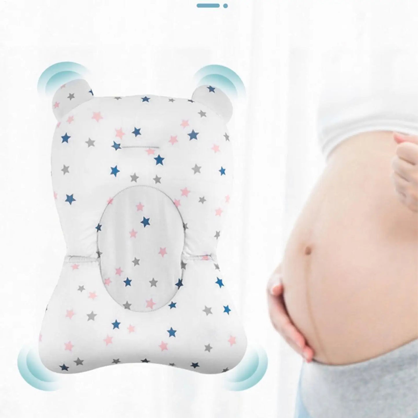 Baby Bath Cushion For Tub Adjustable Anti-skid Support Pillow For Bathtub Baby Care Supplies NewbornEssentials With Buckles And