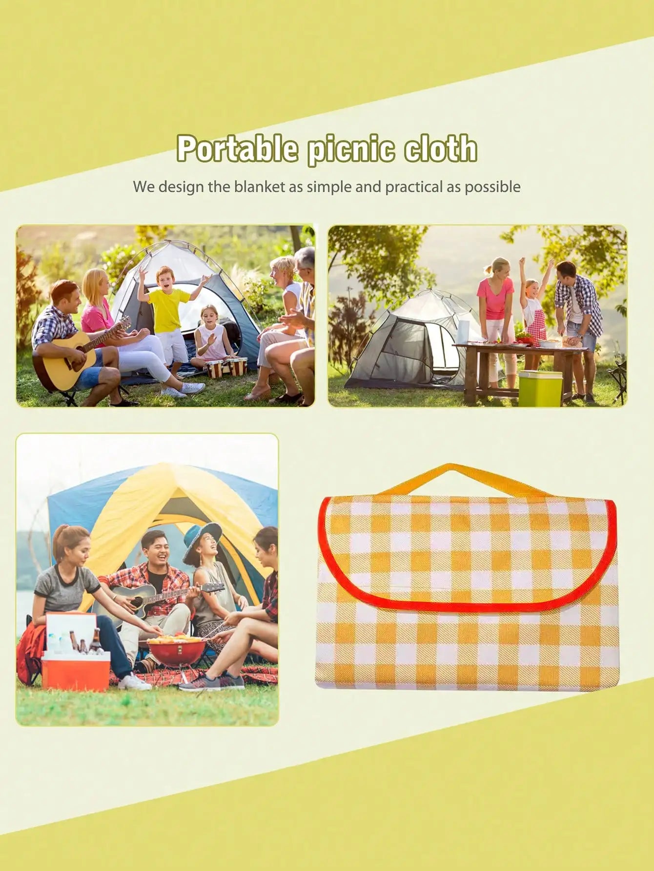 Foldable Picnic Mat Portable Sand Beach Mats Non-woven fabric Thicken Tent Camping Blanket Pad Moisture-proof Outdoor Picnic Mat