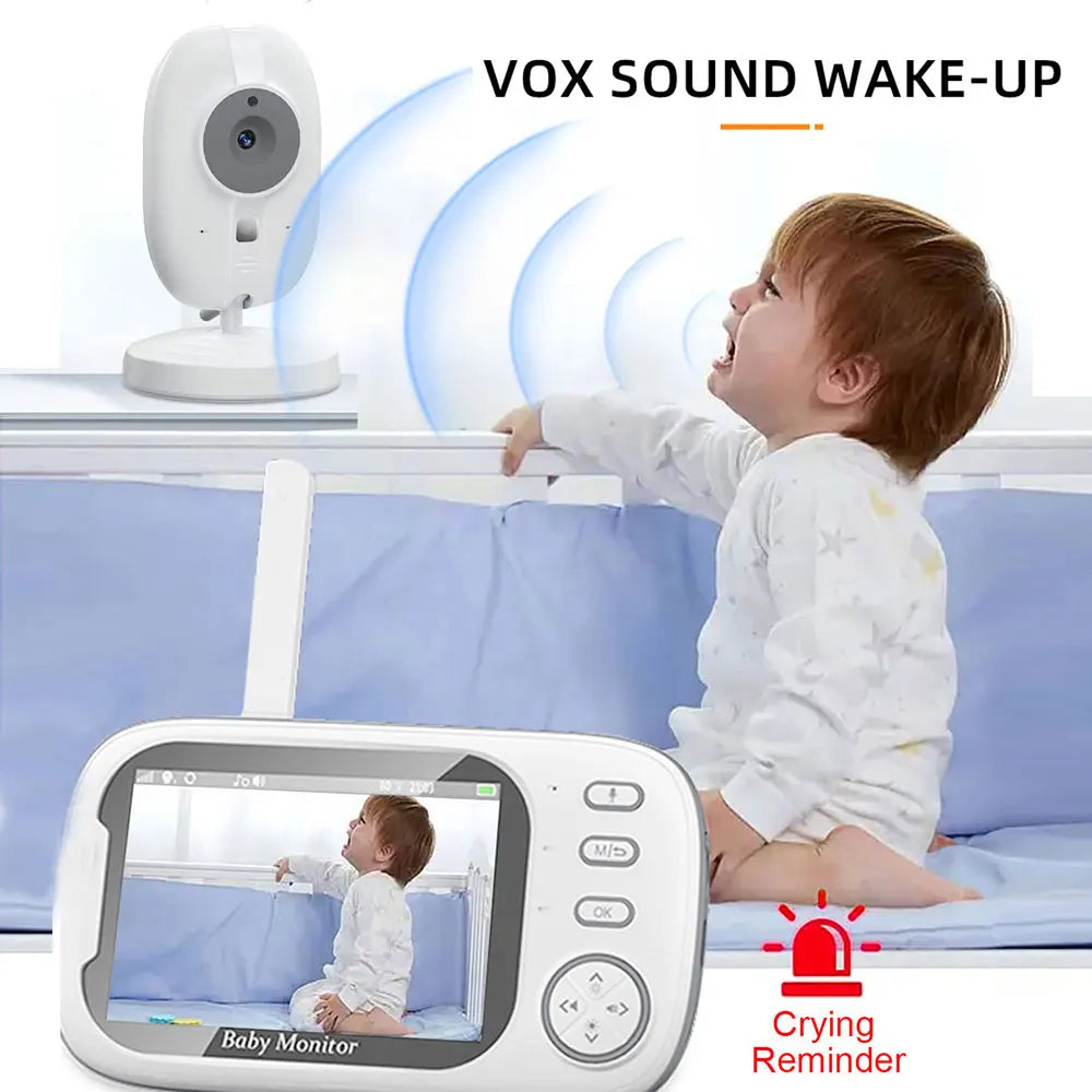Baby Monitor 3.5 inch Wireless Video Night Vision Temperature Monitoring No WiFi Two Way Audio Talk Baby Nanny Security Camera