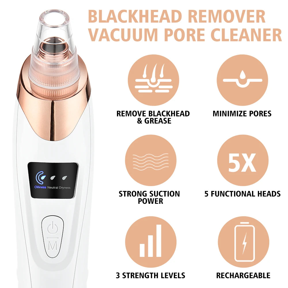 Blackhead Remover Pore Acne Pimple Removal Face T Zone Nose Cleaner Vacuum Suction Facial Diamond Beauty Clean Skin Oil Dirty
