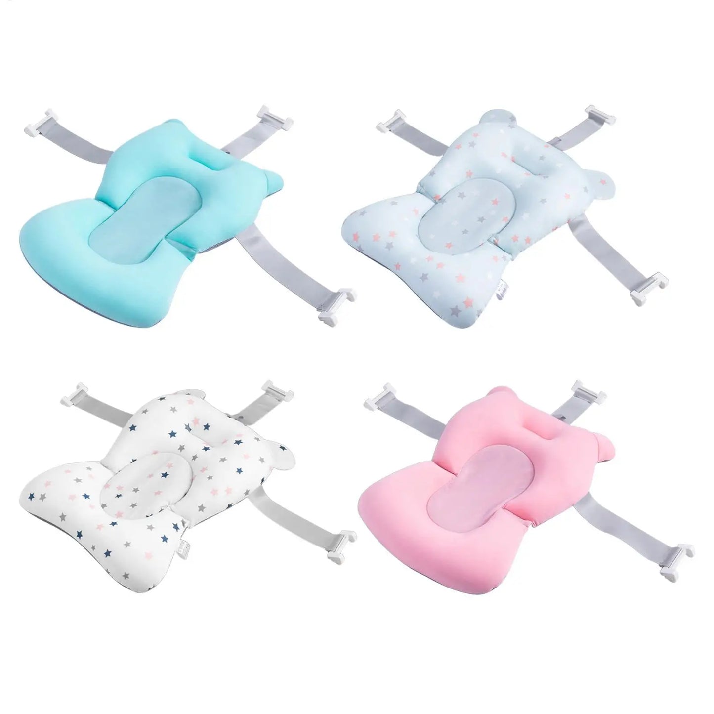 Baby Bath Cushion For Tub Adjustable Anti-skid Support Pillow For Bathtub Baby Care Supplies NewbornEssentials With Buckles And