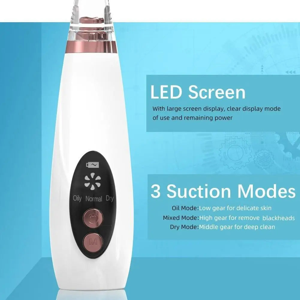 Facial Blackhead Remover 3 Suction Modes Vacuum Pore Face Cleansing Beauty Machine USB Rechargeable Nose Acne Extractor Tool