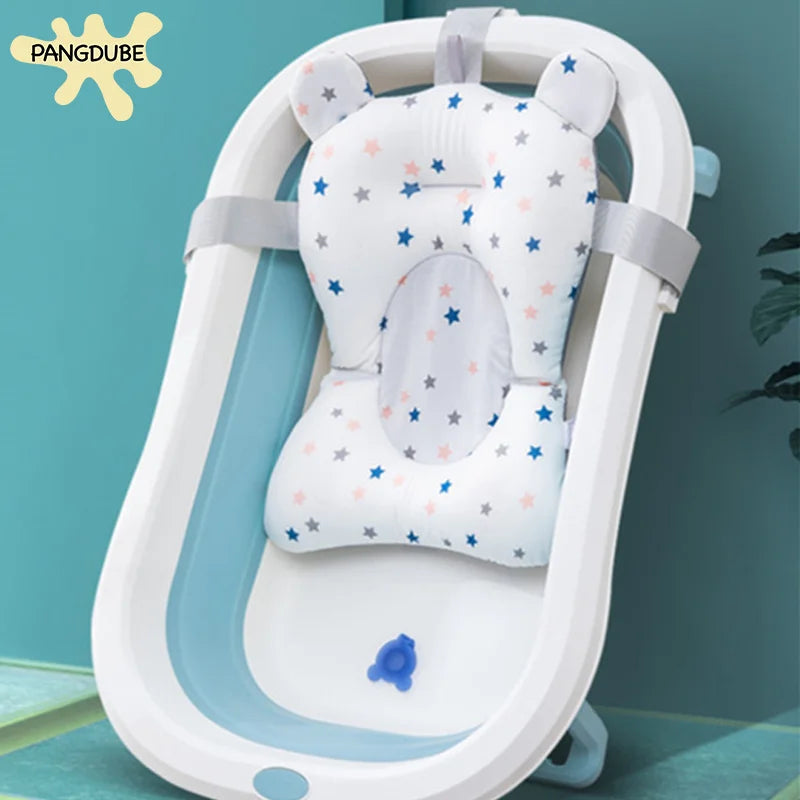 PANGDUBE Baby Bathtub Pad Ajustable Bath Support Seat Newborn Bathing Cushion 0~1 Year Old Baby Bathtub Floating Seat for Shower