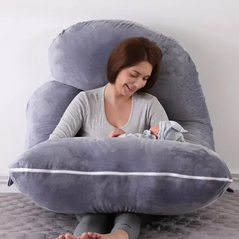 6.6lb J Pregnancy Pillow for Pregnant Women Sleep Nursing Maternity Full Body Support for Back Belly Hip Leg Cover / PP Cotton