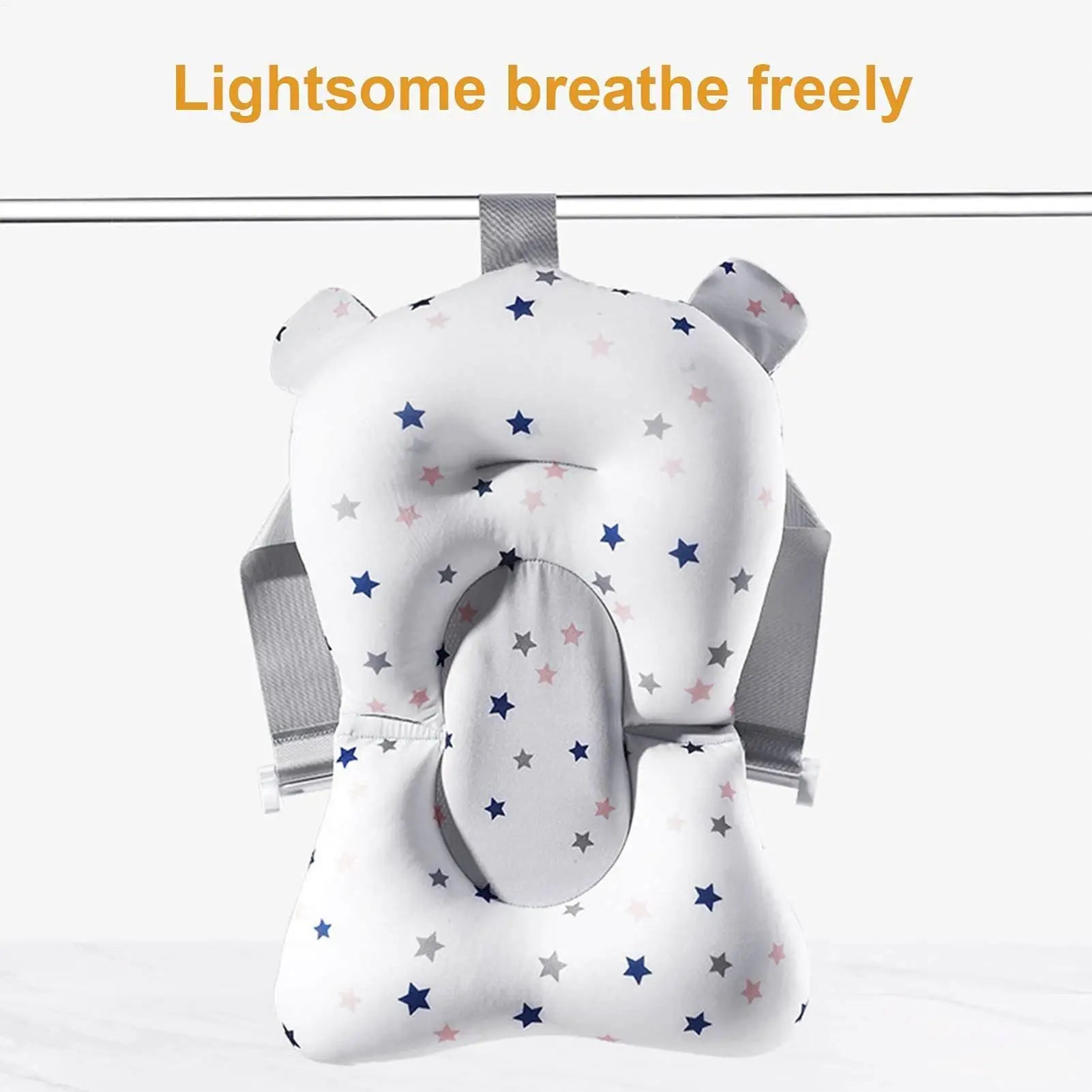 Baby Bath Cushion For Tub Adjustable Anti-skid Support Pillow For Bathtub Baby Care Supplies Newborn Essentials With Buckles And