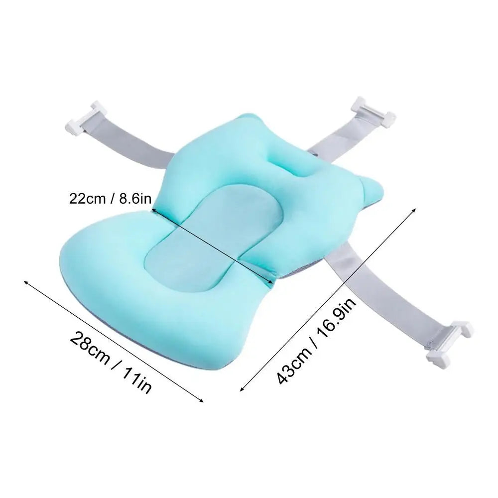 Baby Bath Cushion For Tub Adjustable Anti-skid Support Pillow For Bathtub Baby Care Supplies NewbornEssentials With Buckles And
