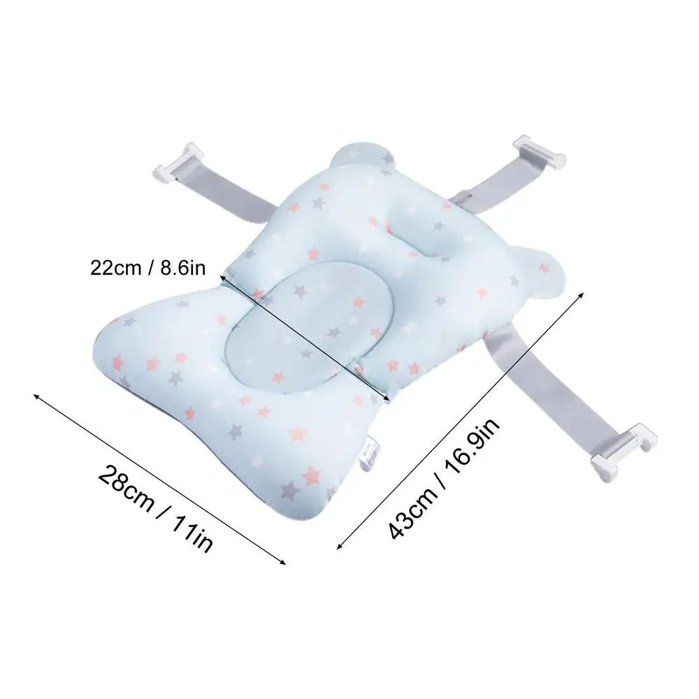 Baby Bath Cushion For Tub Adjustable Anti-skid Support Pillow For Bathtub Baby Care Supplies Newborn Essentials With Buckles And